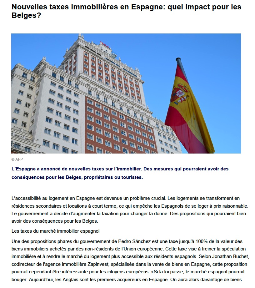 2025 01 29 LeVif Nouvelles taxes immobilières en Espagne impact pour belges 2